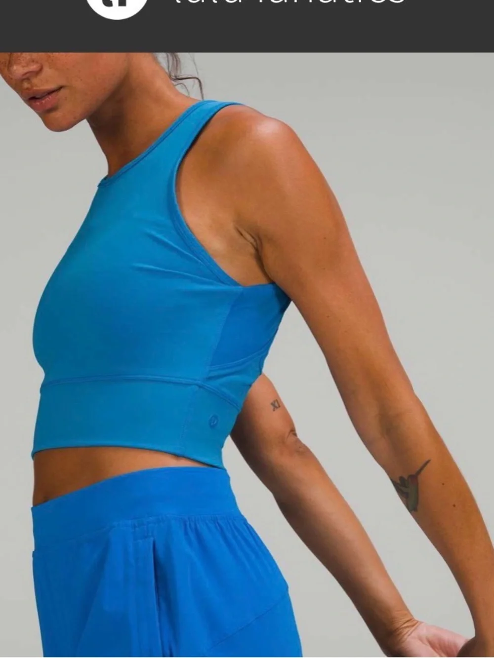 Lululemon Mesh-Back Training Cropped Tank Top
Poolside - Picture 2 of 5